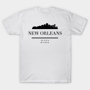 NEW ORLEANS LOUISIANA BLACK SILHOUETTE SKYLINE ART T-Shirt